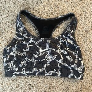 Nike Black and White Camo Racerback Sports Bra